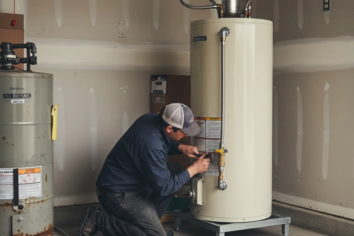 Water heater and shutoff valve replacement in Roscoe